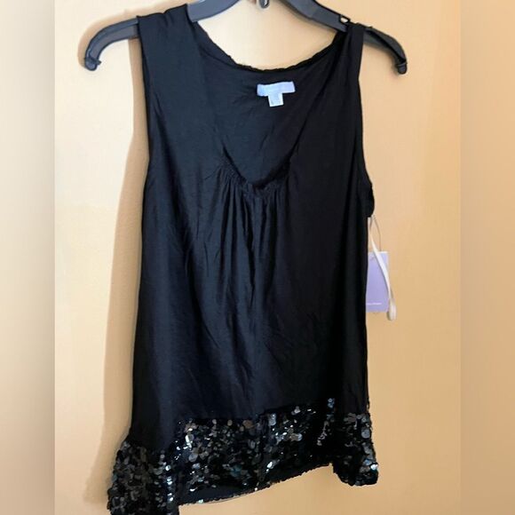 NWT Vera wang sequin black top 6 - Picture 2 of 9